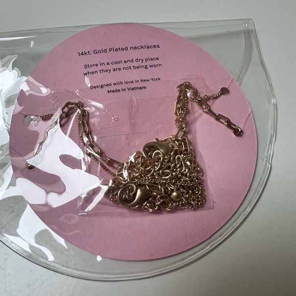 EACH JEWELS set of 2 14k gold plated layering necklaces - Picture 2 of 4